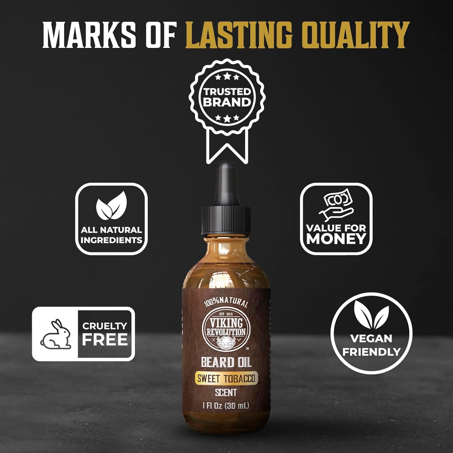Sweet Tobacco Beard Oil for Men - 1 Pack: all natural, cruelty free, vegan, value, trusted brand.
