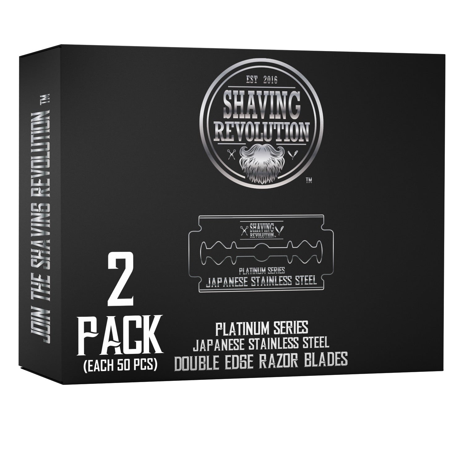 Double Edge Razor Blades (100 Count) by Shaving Revolution—Japanese stainless steel, 2 packs of 50.