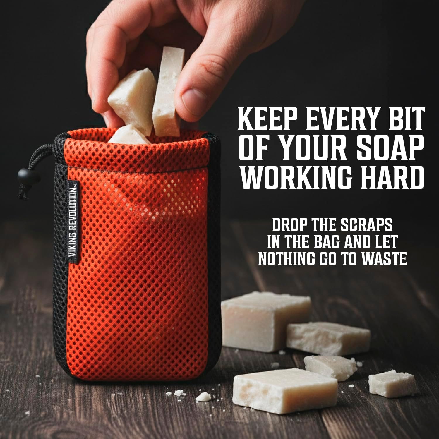 Don't waste soap—add scraps to the Soap Bag and use it as a body scrubber in the shower.