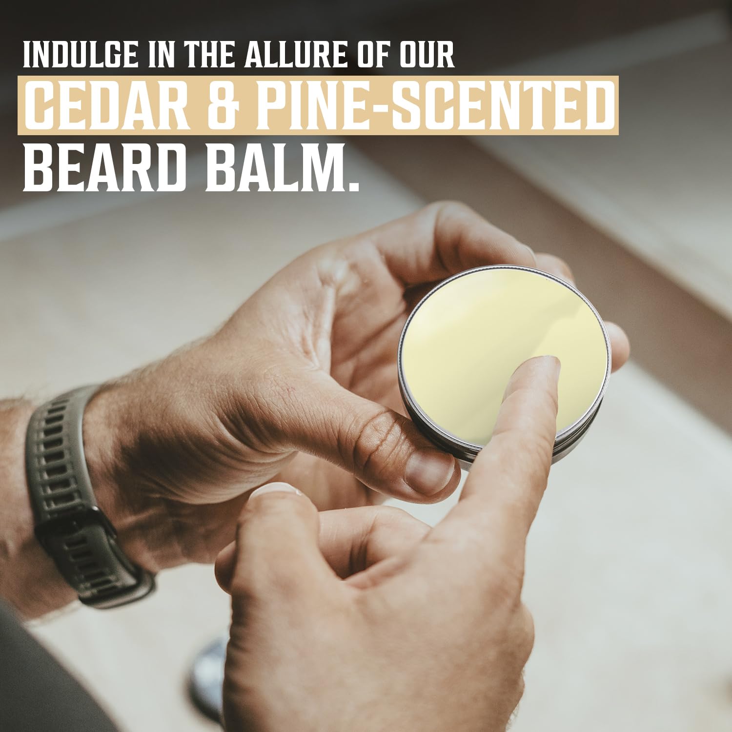 Opening the tin of Cedar & Pine Beard Balm unveils a formula that invigorates the senses with its cedar and pine scent while moisturizing your beard using organic ingredients.
