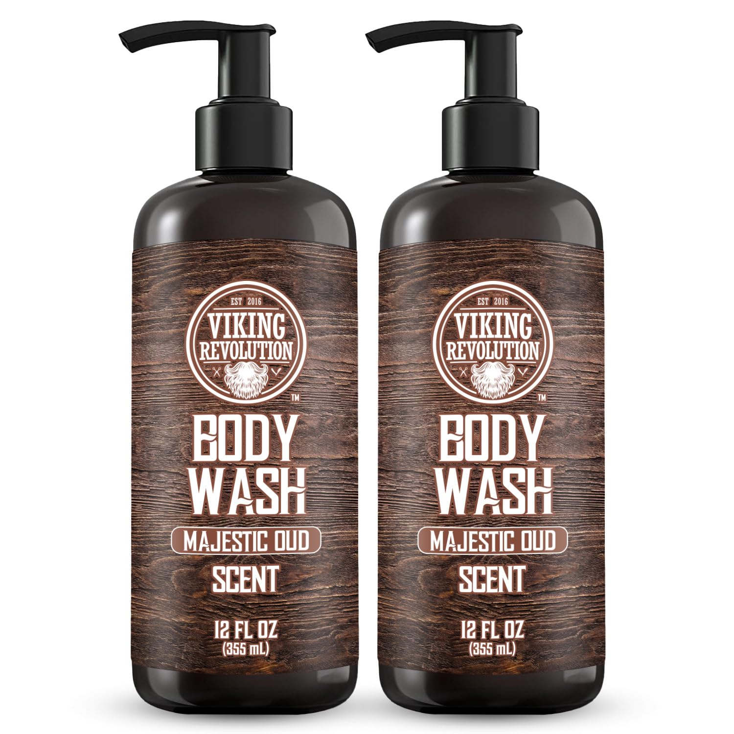 Indulge in the Majestic Oud fragrance with Viking Revolution’s Body Wash - Majestic Oud 2 pack for men. This set contains two 12 fl oz bottles of our natural body wash, designed to invigorate and refresh your skin.