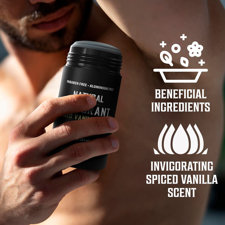 Spiced Vanilla Deodorant for Men - Natural Deodorant for Men Charcoal 3oz