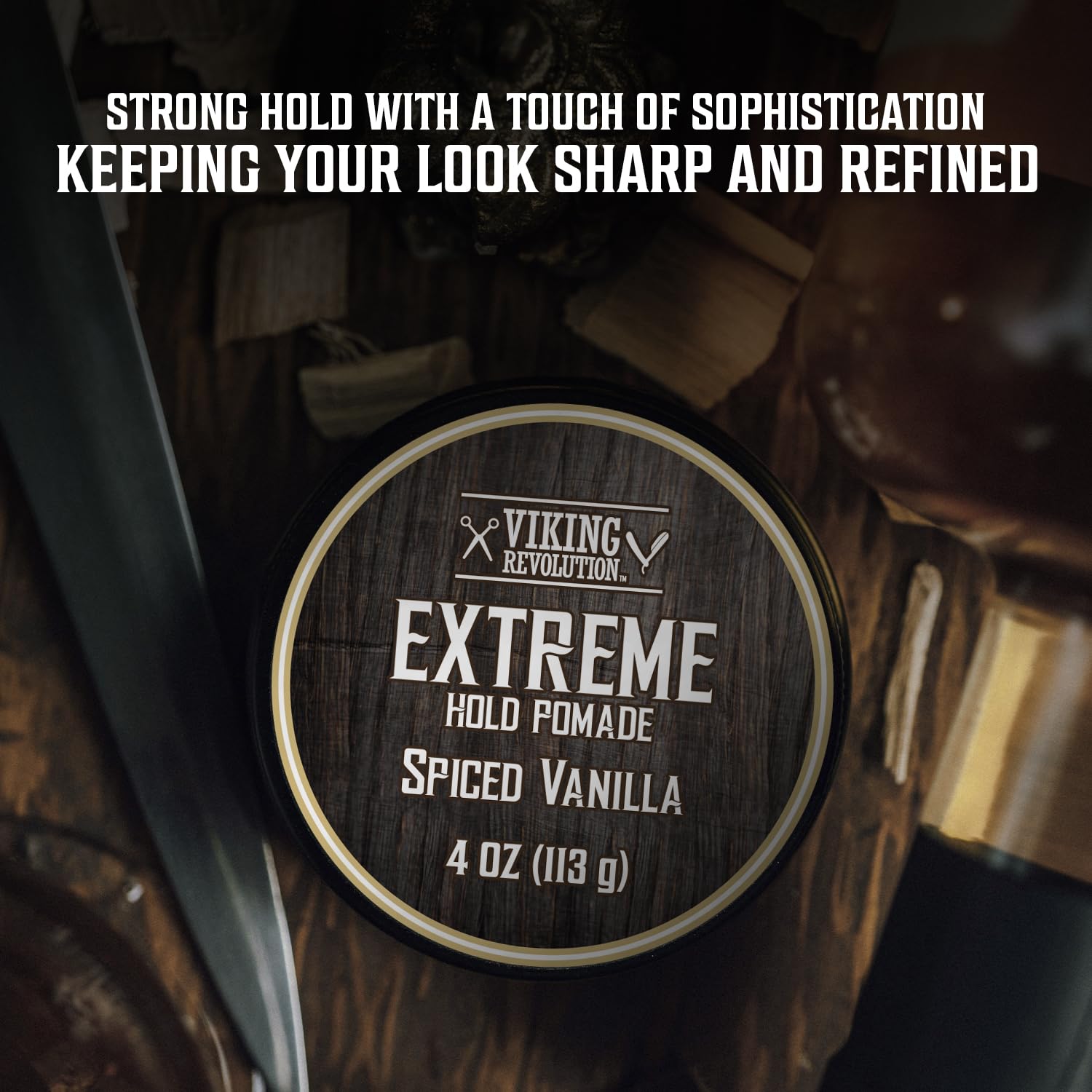 New Scents Hair Pomade provides a spiced vanilla scent and delivers a strong hold, offering an impeccable style with a high-shine finish.