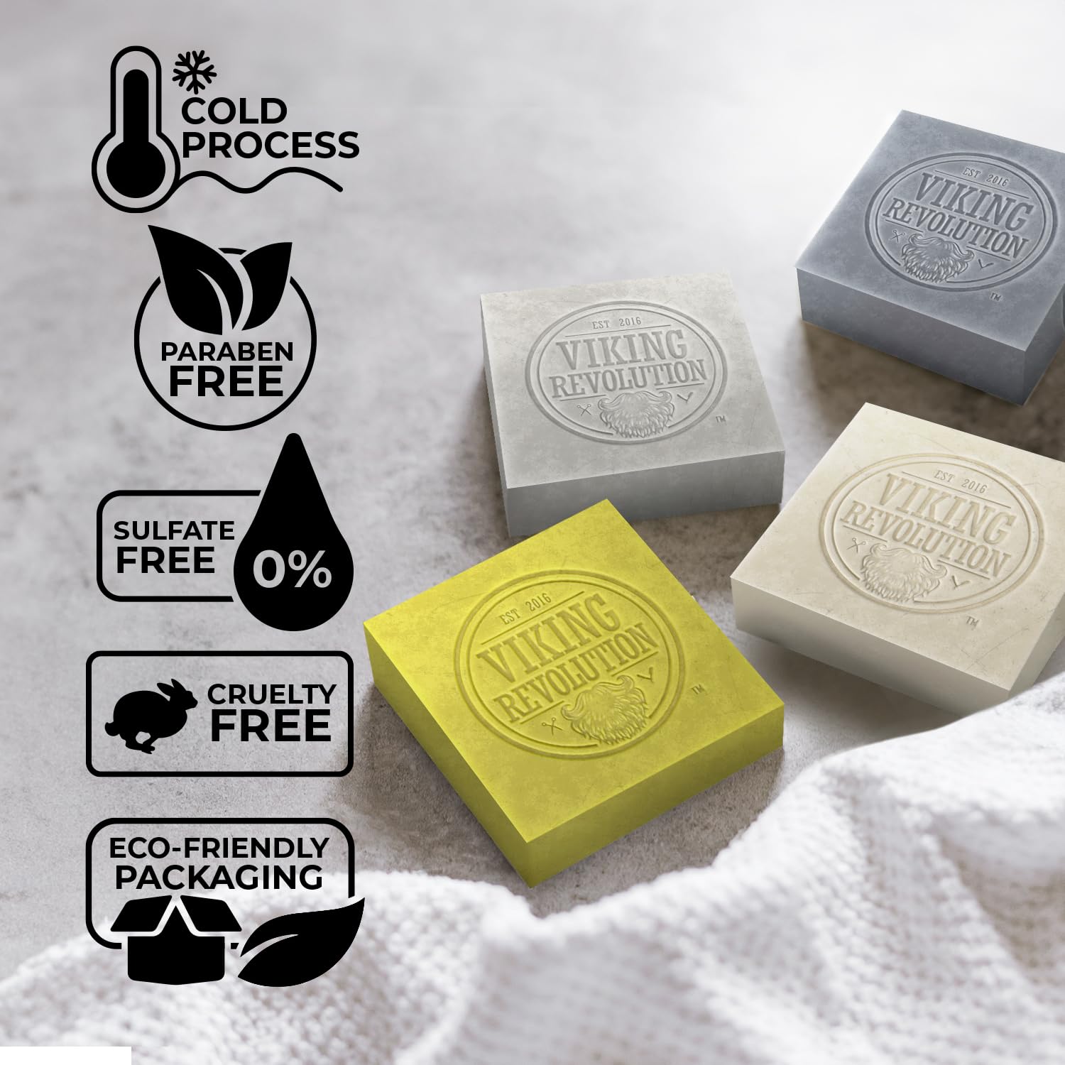 Four mens cold-pressed soap bars: Tea Tree, Clary Sage, Peppermint Eucalyptus, Bergamot aromatherapy.