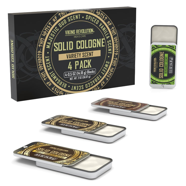 Solid Cologne 4pk - Spiced Vanilla, Sweet Tobacco, Majestic Oud, Bergamot