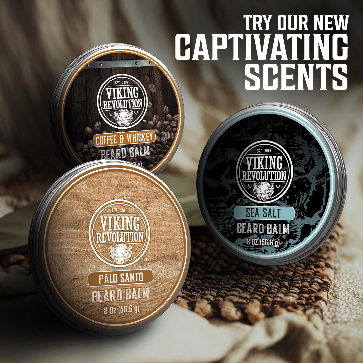 Sea Salt Beard Balm (2 oz) for natural beard care.