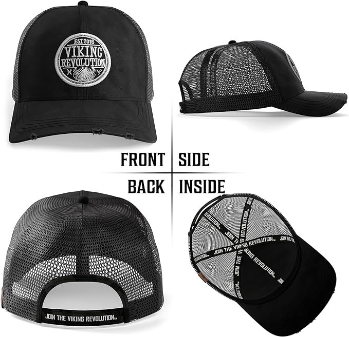 The Trucker Hat for Men, featured in our exclusive collection, is displayed from various angles to emphasize its stylish mesh design.