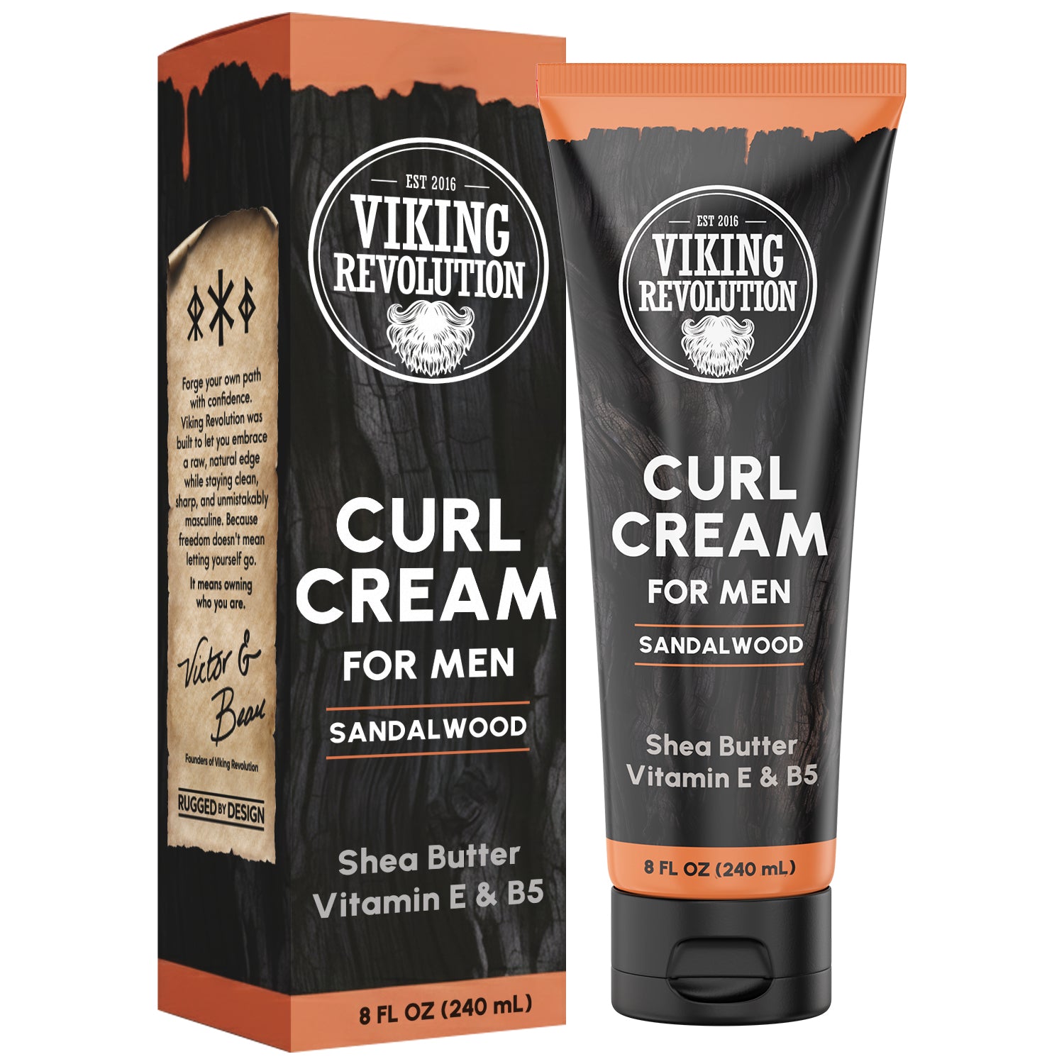 Sandalwood Curling Cream (8fl oz)—top curly hair cream for men with sandalwood scent and bold design.