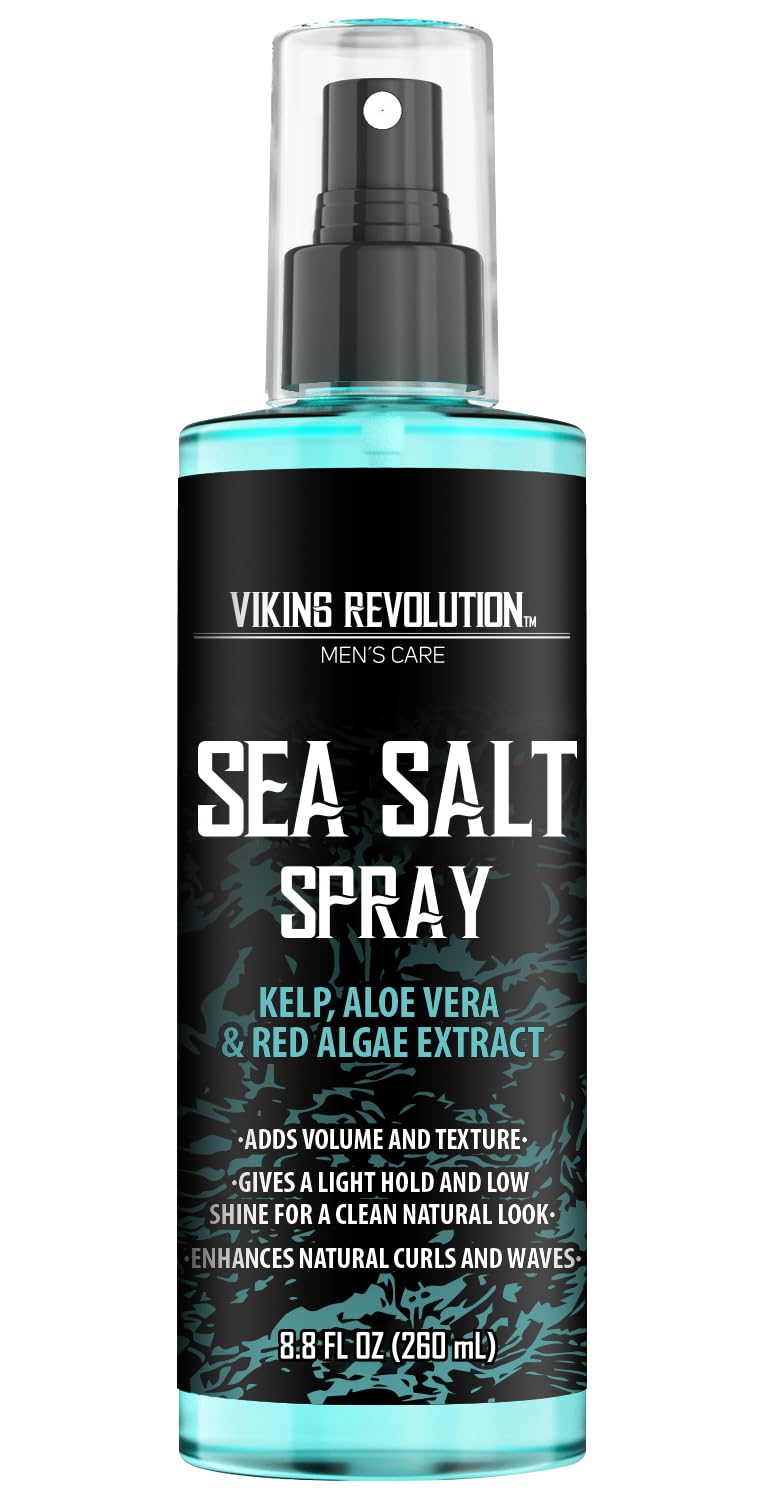 Sea Salt Hair Spray (8.8 Fl oz) volumizes mens hair with kelp, aloe vera, and red algae extract.