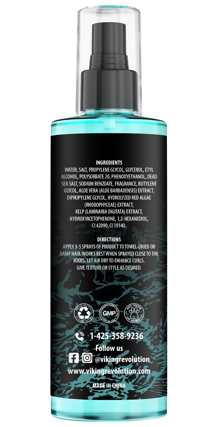 A bottle of Sea Salt Hair Spray (8.8 Fl oz), a texturizing spray with ingredients and usage tips on the label.