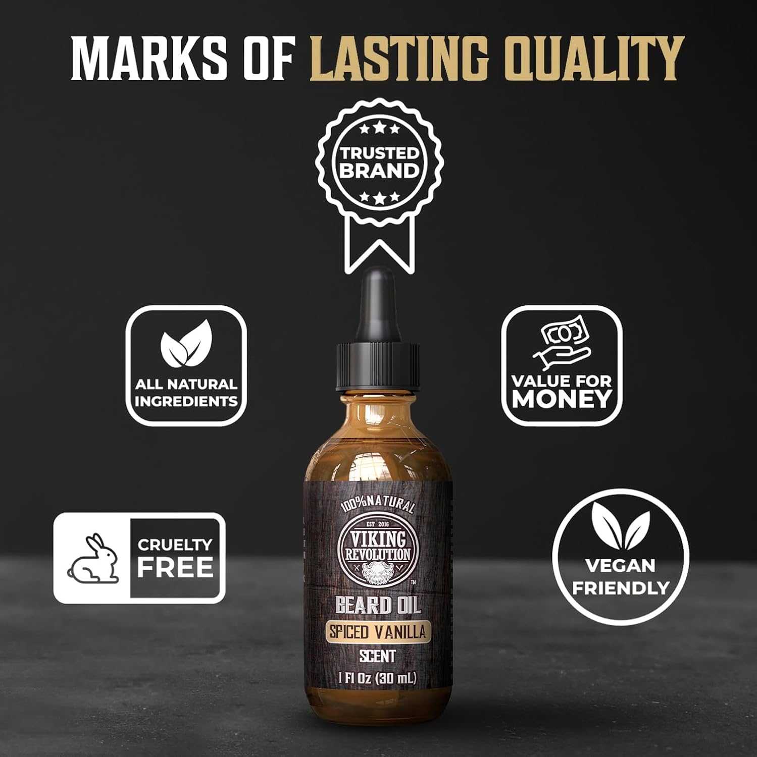 The Ultimate Spiced Vanilla Conditioner Kit includes beard wash, conditioner, oil, balm & a wooden comb.