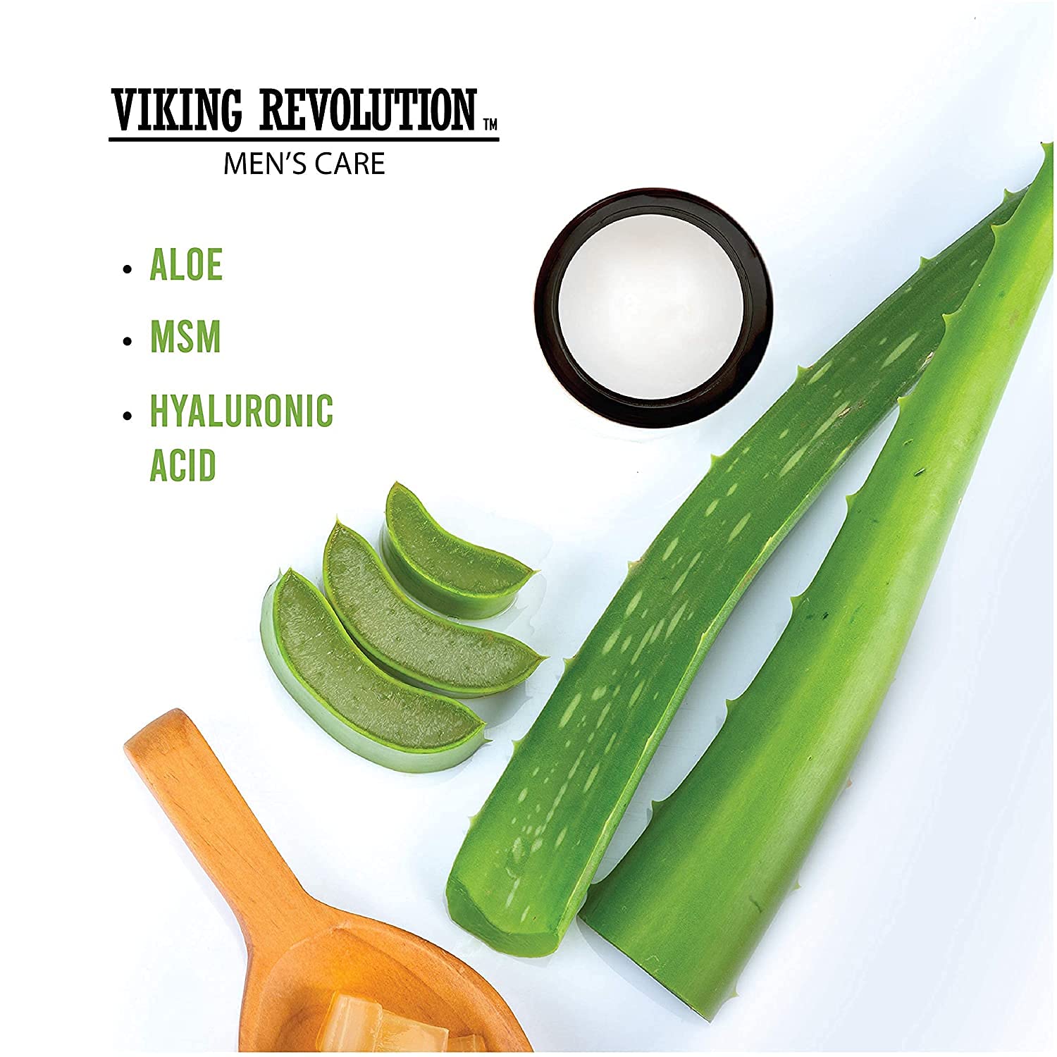 Natural Eye Cream for Men - 2 Pack: aloe, MSM, hyaluronic acid for dark circles & wrinkles.