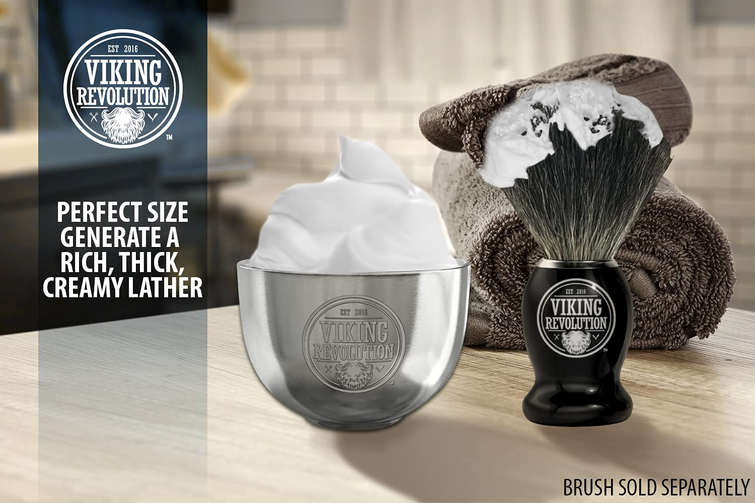 Perfectly sized Stainless Steel Shaving Soap Bowl creates a rich, thick, creamy lather.