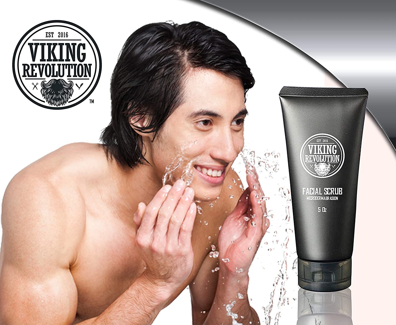 Man washing face with Microdermabrasion Face Scrub - 2 Pack for smooth skin.