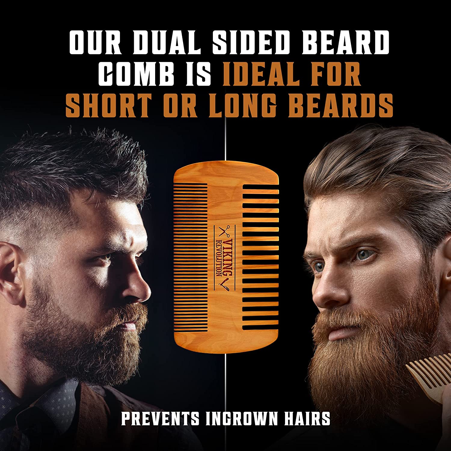 Beard Comb & Brush Set w/ Travel Pouch