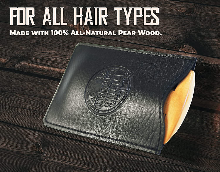 Wooden Beard Comb & Case