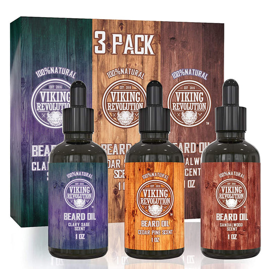 3 Pack Beard Oil Mix - Sandalwood, Pine & Cedar, Clary Sage