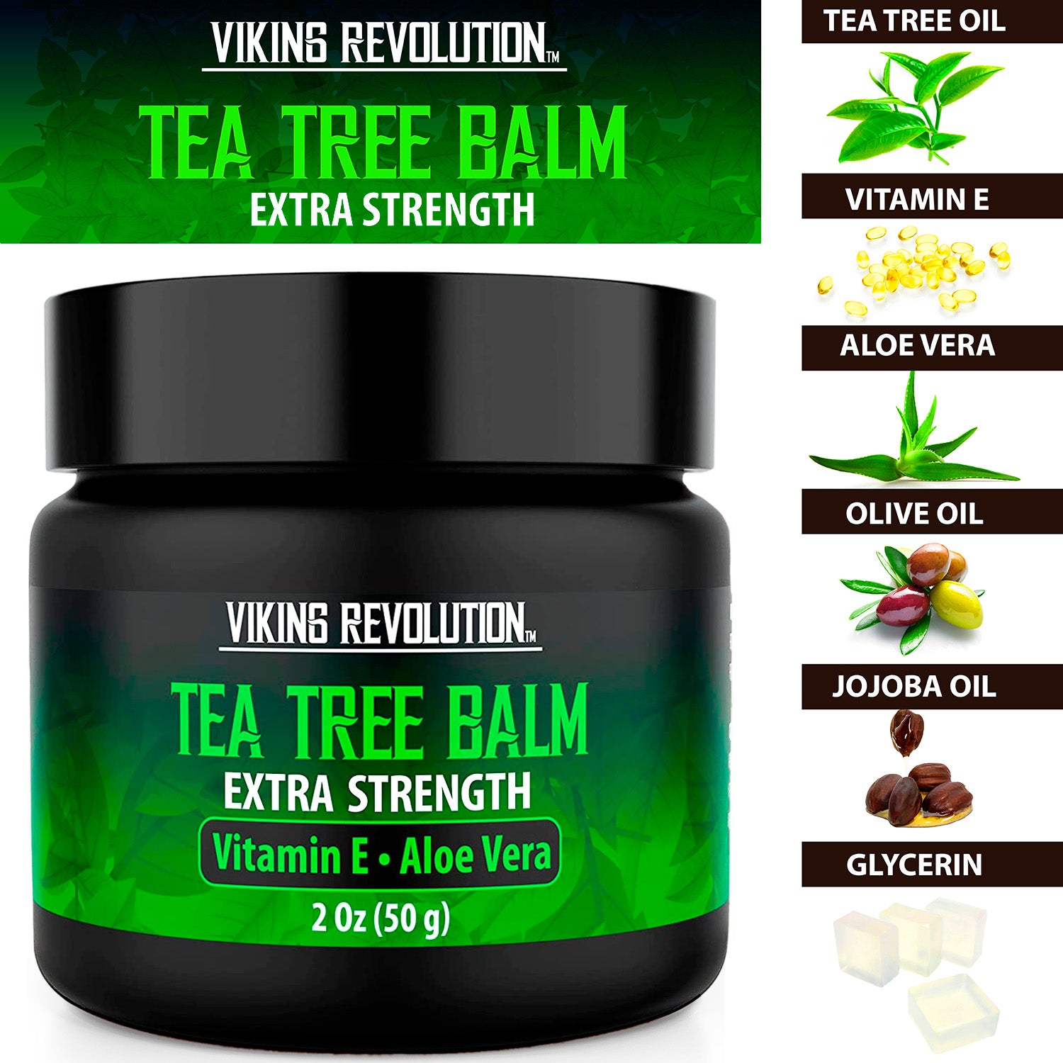Tea Tree Oil Cream: fast results with tea tree oil, vitamin E, aloe vera, olive & jojoba oils.