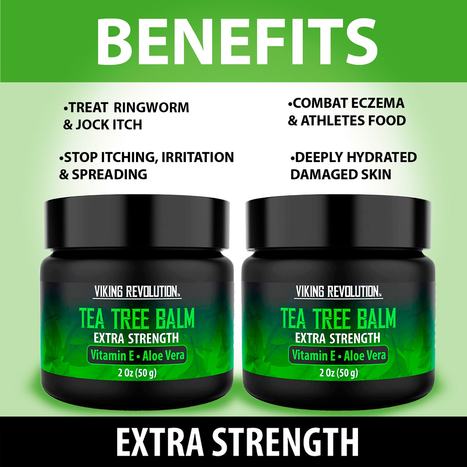 Tea Tree Oil Cream - 2 Pack: Natural treatment for itching, eczema with Vitamin E & Aloe Vera.