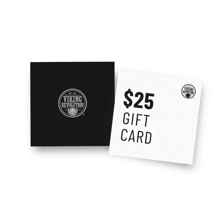 A $25 Viking Revolution Gift Card on a black background.
