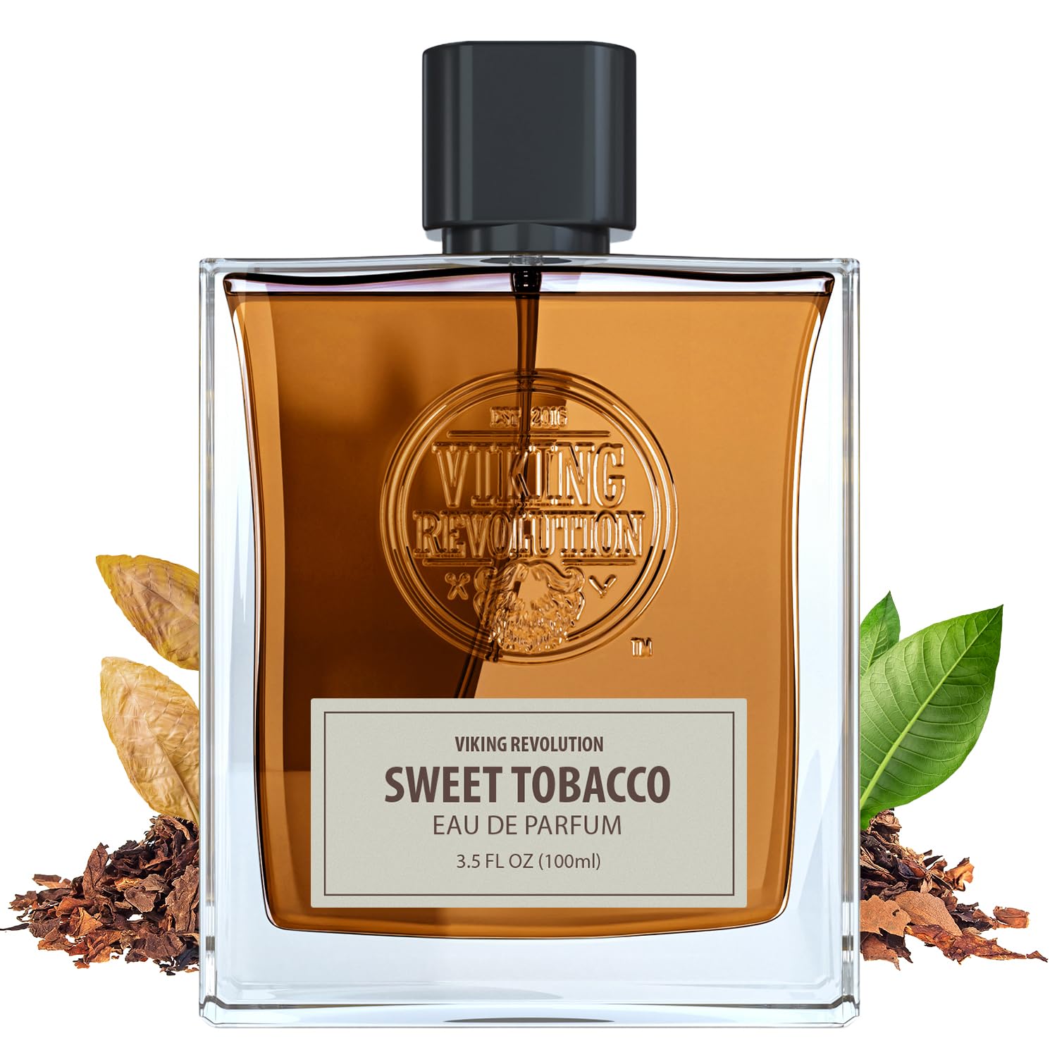 Sweet Tobacco Perfume (3.5 fl oz): a bold men's scent with green foliage accents.