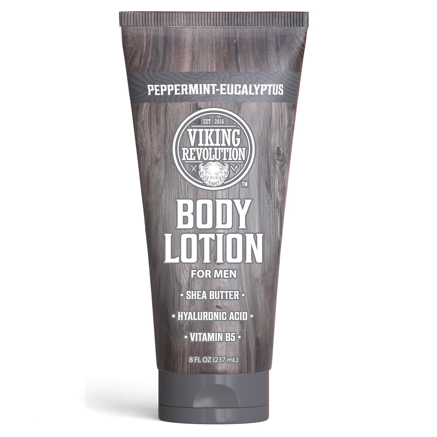 Viking Revolution Body Lotion For Men, 8 fl oz, Peppermint Eucalyptus scent for dry skin.