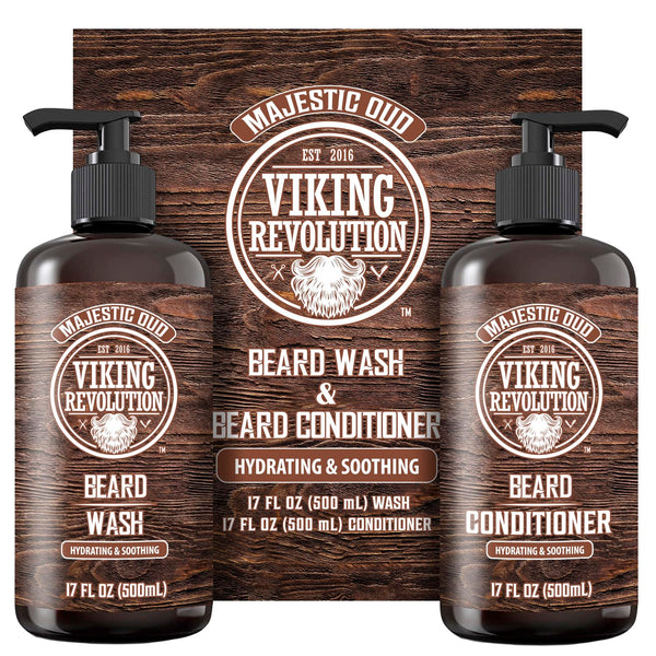 Beard Wash and Beard Conditioner 17oz, Majestic Oud
