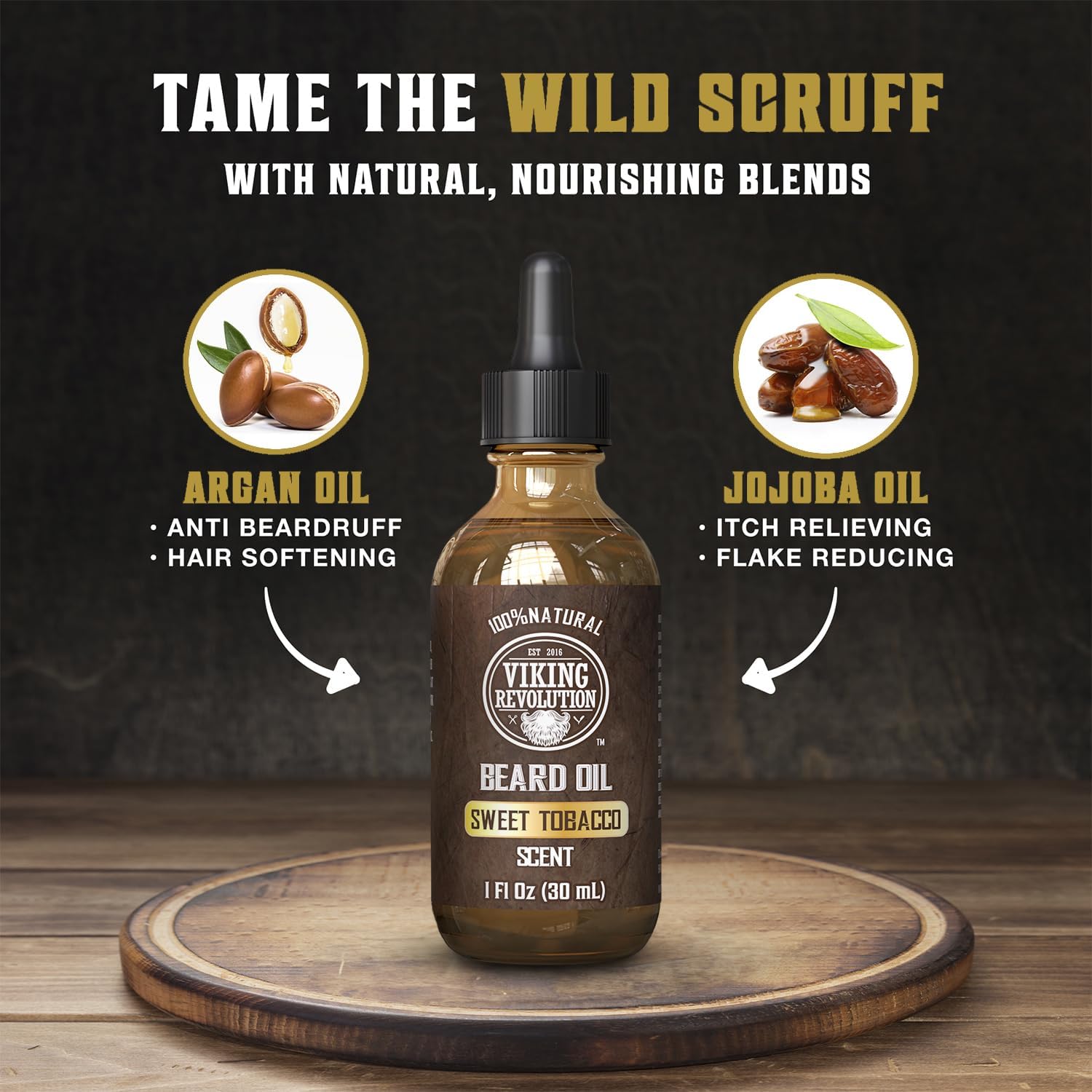 Sweet Tobacco Beard Oil for Men - 1 Pack offers natural beard care with a sweet tobacco scent.