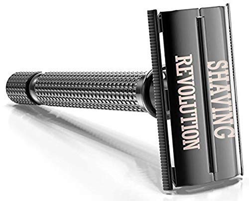 Viking Revolution - Long Handle Double Edge Safety Razor w/ 10 Blades (Black)