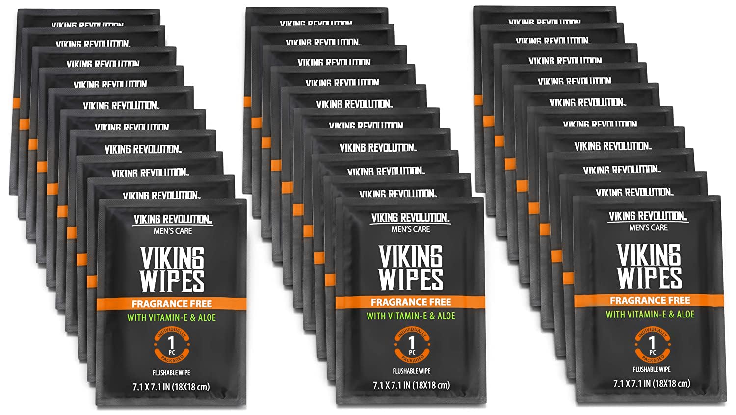 Flushable Wet Wipes for Adults Unscented - 30 Pack with vitamin E and aloe in sleek black packaging.