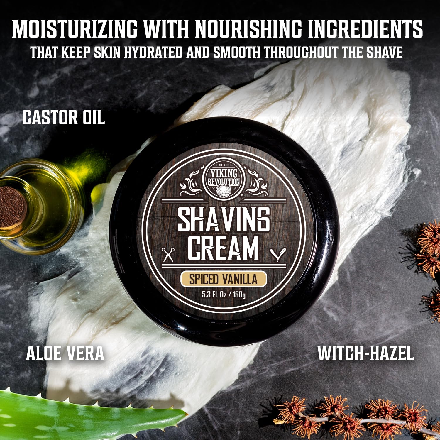 Shaving Cream - Spiced Vanilla (3.5 fl oz) creates a rich lather with natural ingredients for sensitive skin.