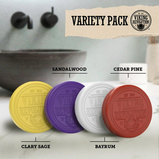 Viking Revolution - Shaving Soap for Men - 4 Variety Pack, 2.5oz