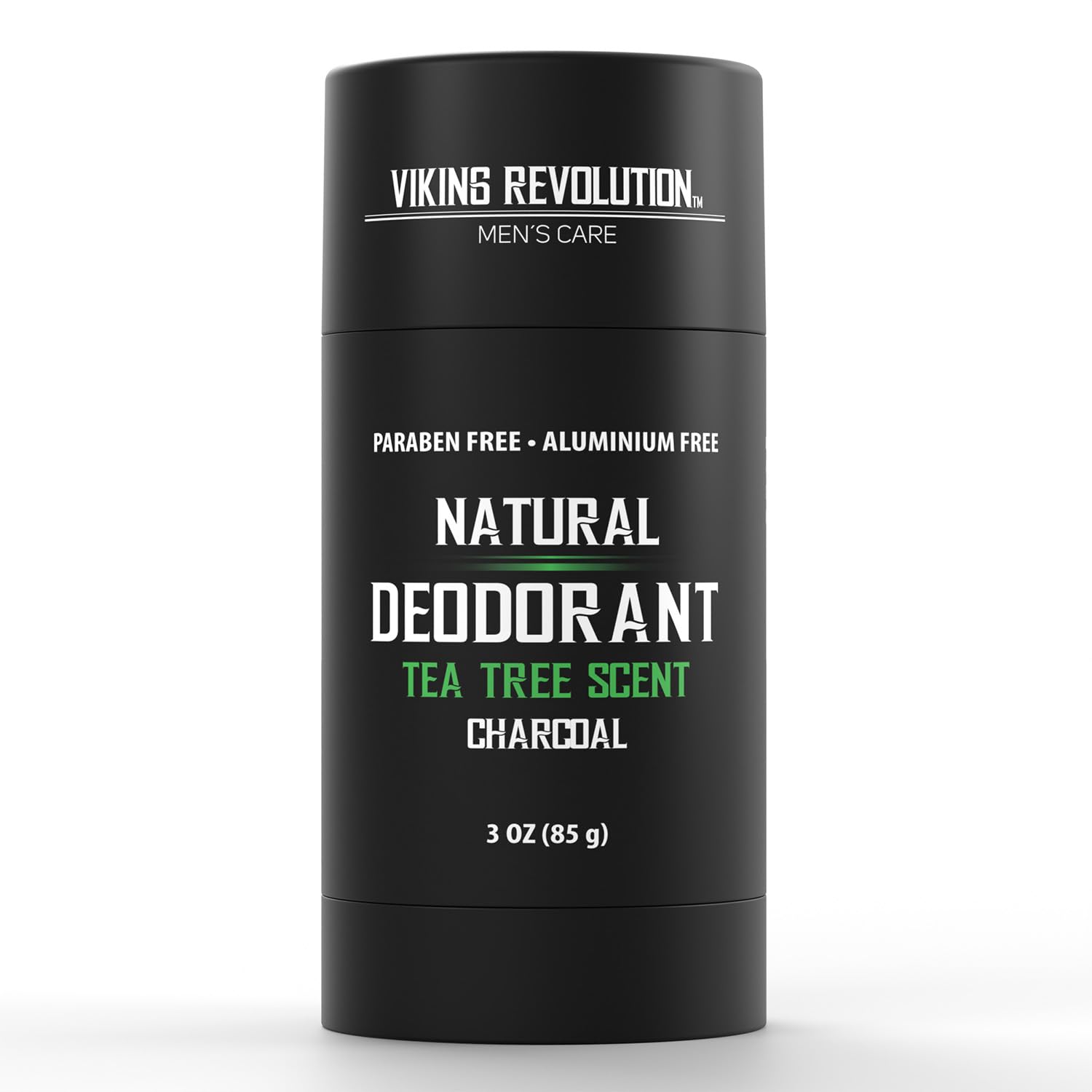 Tea Tree Deodorant for Men: Natural, charcoal activated, paraben/aluminum-free stick, 3oz.