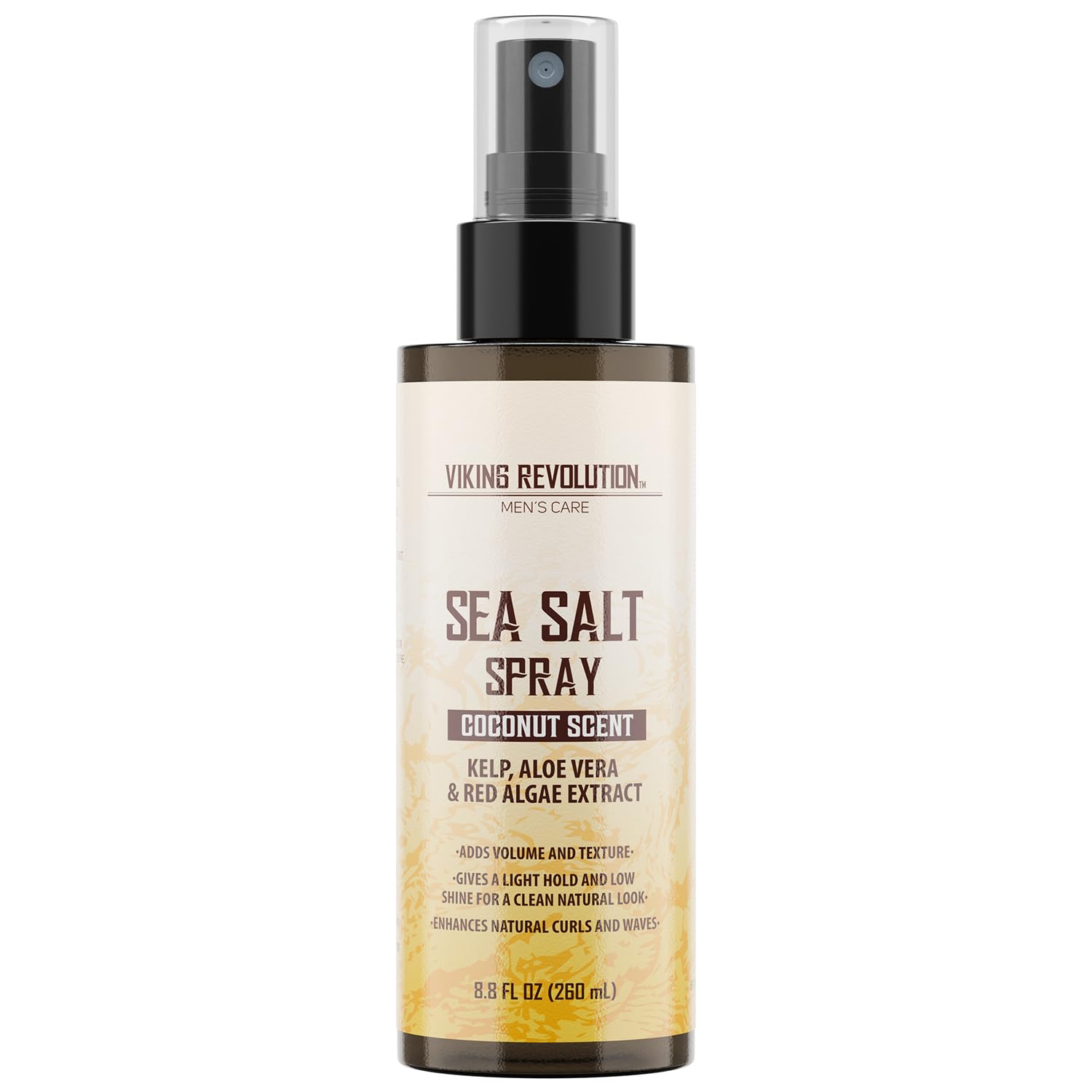 Coconut Sea Salt Hair Spray for Men, 8.8 fl oz, coconut scent for beachy textured hair.