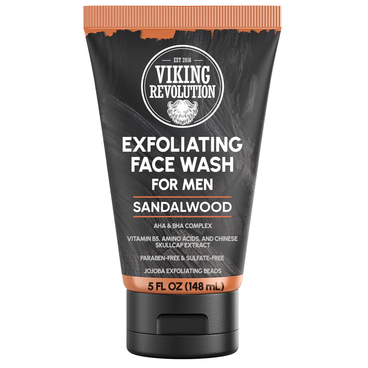 Exfoliating Face Wash for Men, AHA BHA, 5 oz, Sandalwood Scent – Viking Revolution.