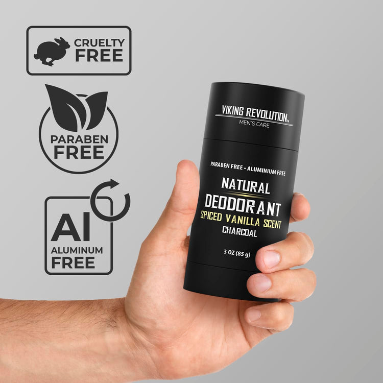 Spiced Vanilla Deodorant for Men - Natural Deodorant for Men Charcoal 3oz