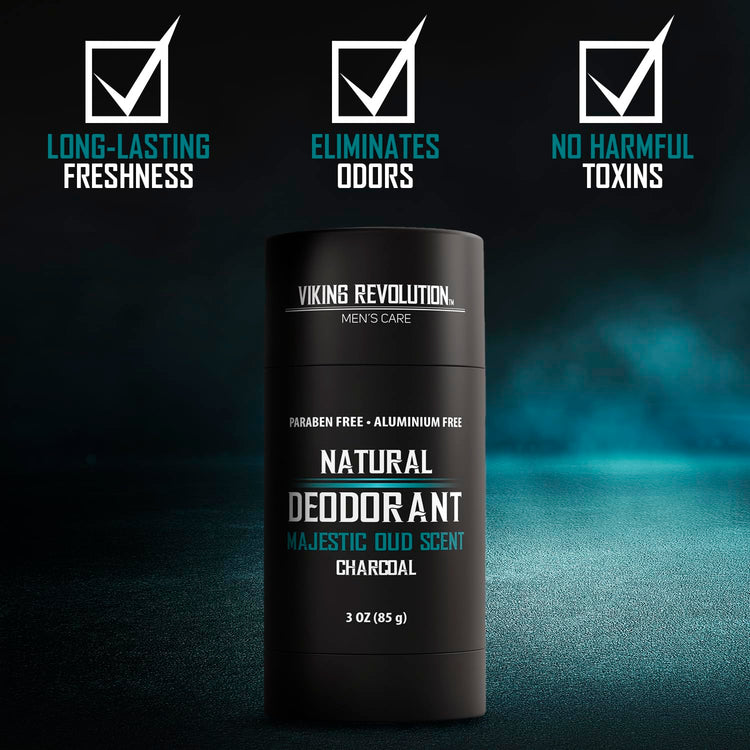 Majestic Oud Deodorant for Men - Natural Deodorant for Men Charcoal 3oz