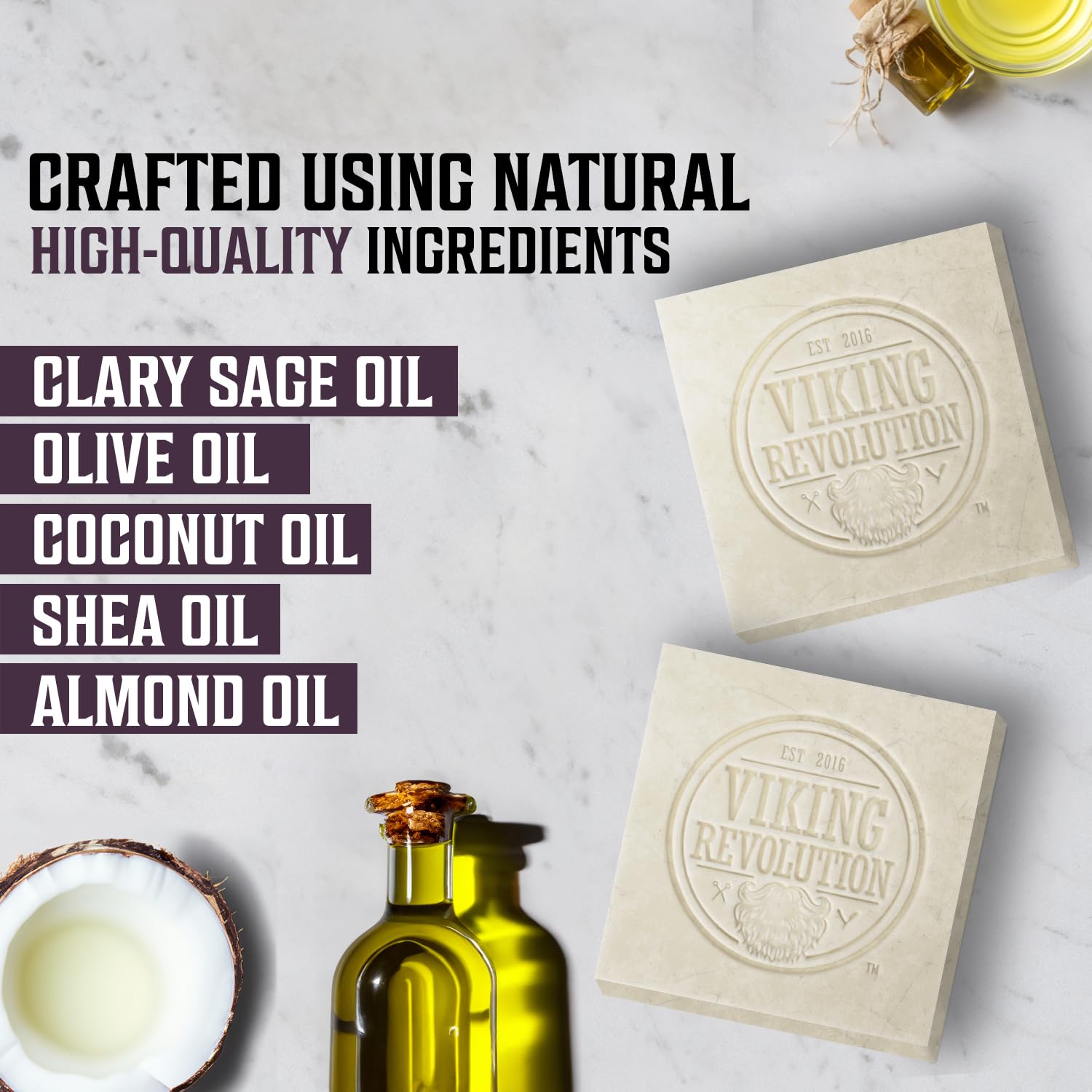 Next to mens bar soap: Clary Sage Natural Cold Pressed - 2pk, olive, coconut, shea, and almond oils.