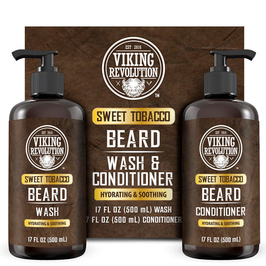 Beard Wash and Beard Conditioner for Men 17oz, Sweet Tobacco