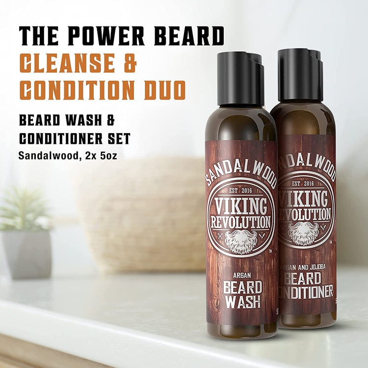 Viking Revolution - Sandalwood Beard Wash & Conditioner Set - 5oz