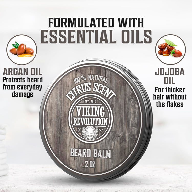 Citrus Beard Balm tin has all-natural ingredients with benefits of argan and jojoba oils.