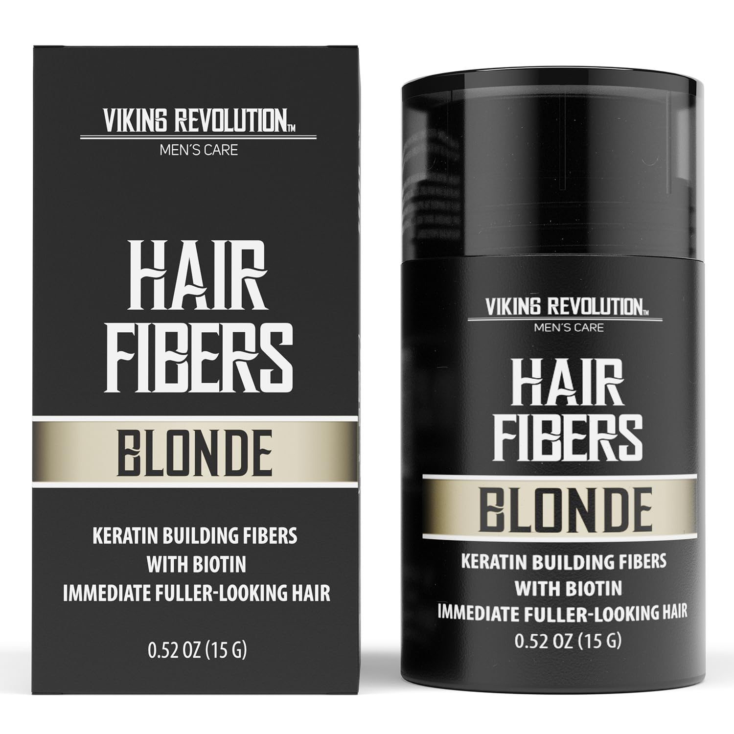 Blonde Hair Fibers for Thinning Hair by Viking Revolution, 0.52 oz, with keratin and biotin.