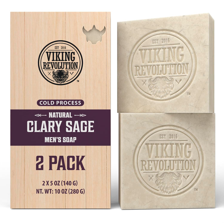 Clary Sage Natural Cold Pressed Bar Soap - 2pk