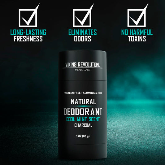 Cool Mint Deodorant for Men - Natural Deodorant for Men Charcoal 3oz