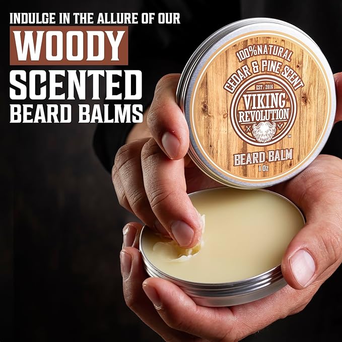 Beard Balm 4 Pack - Sandalwood, Pine & Cedar, Bay Rum, Clary Sage