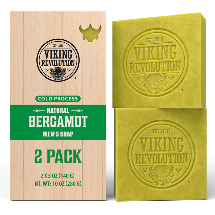 Bergamot Natural Soap for Men - Cold Pressed Bar Soap for Men 2pk