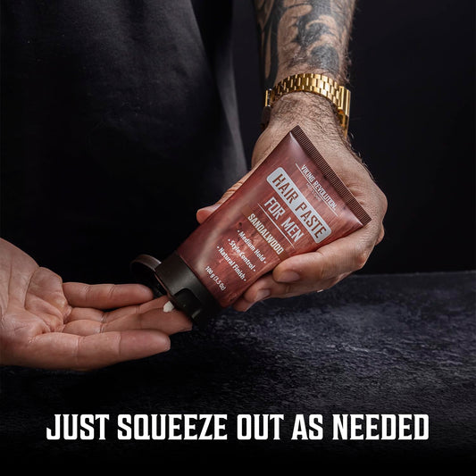 Squeeze out Hair Paste for Men - Sandalwood Scented (3.5oz) as needed.