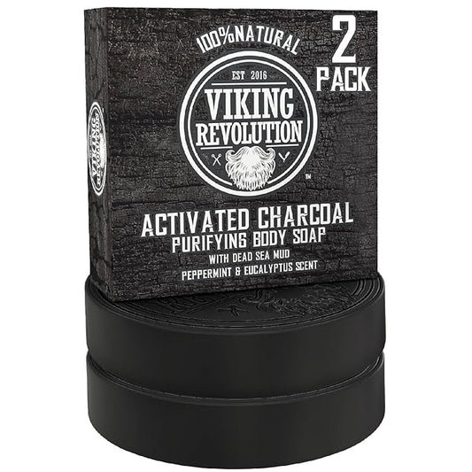 Activated Charcoal Soap w/ Dead Sea Mud - 2 Pack