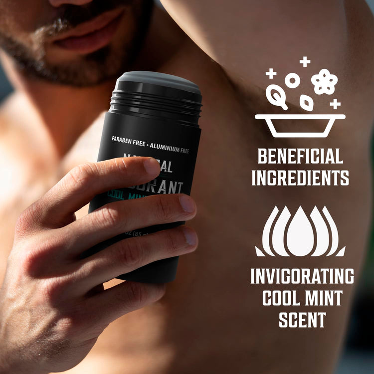 Cool Mint Deodorant for Men - Natural Deodorant for Men Charcoal 3oz