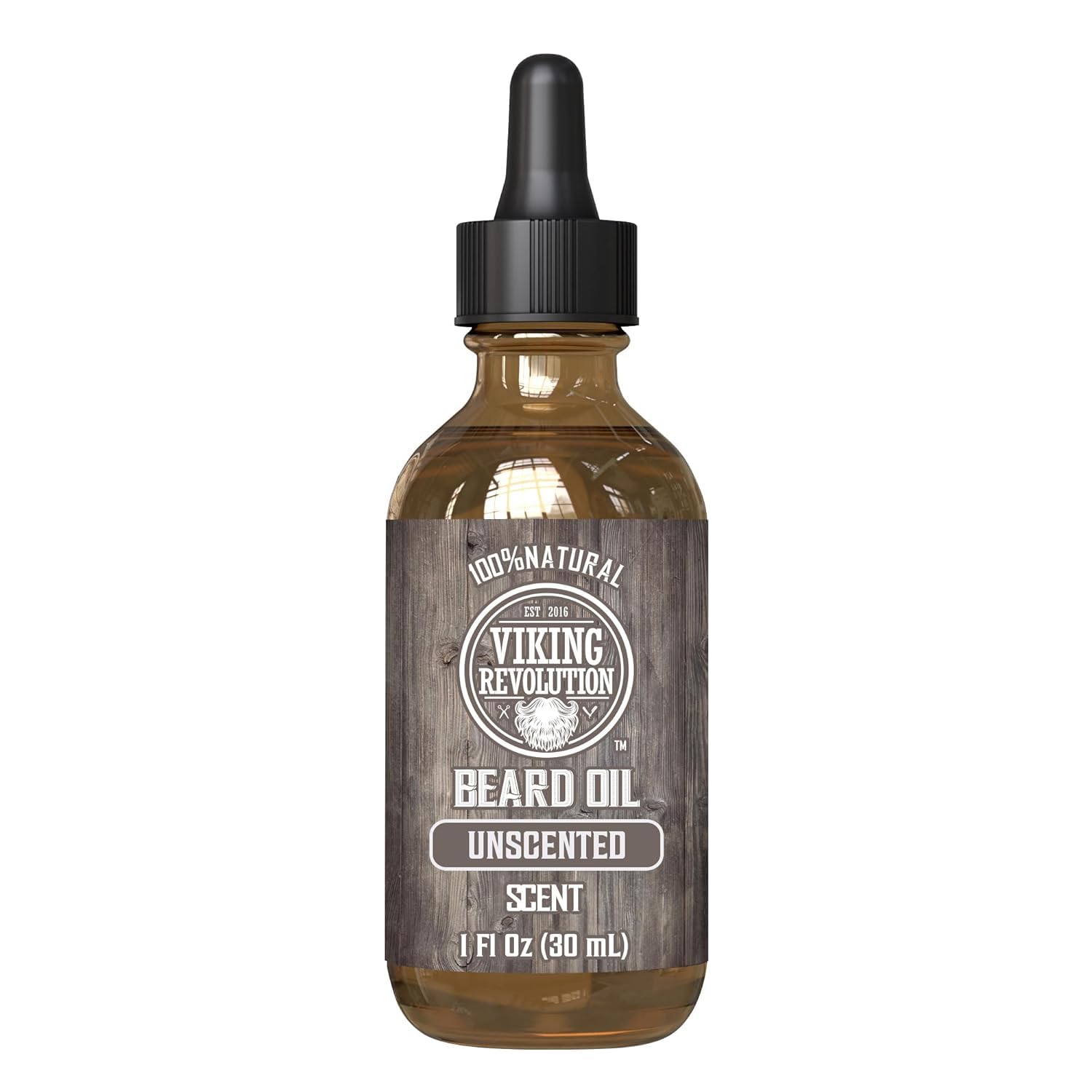 A 1oz bottle of Unscented Beard Oil, perfect for beard grooming, includes an easy-to-use dropper cap.